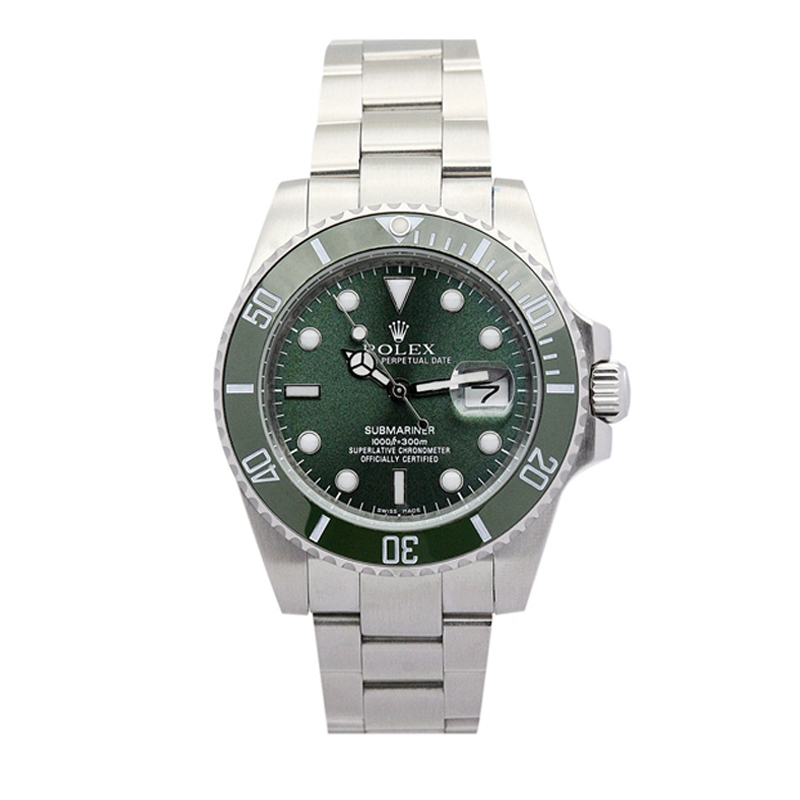 Hombres Réplica Verde Rolex Submariner Hulk 116610lv Acero Inoxidable