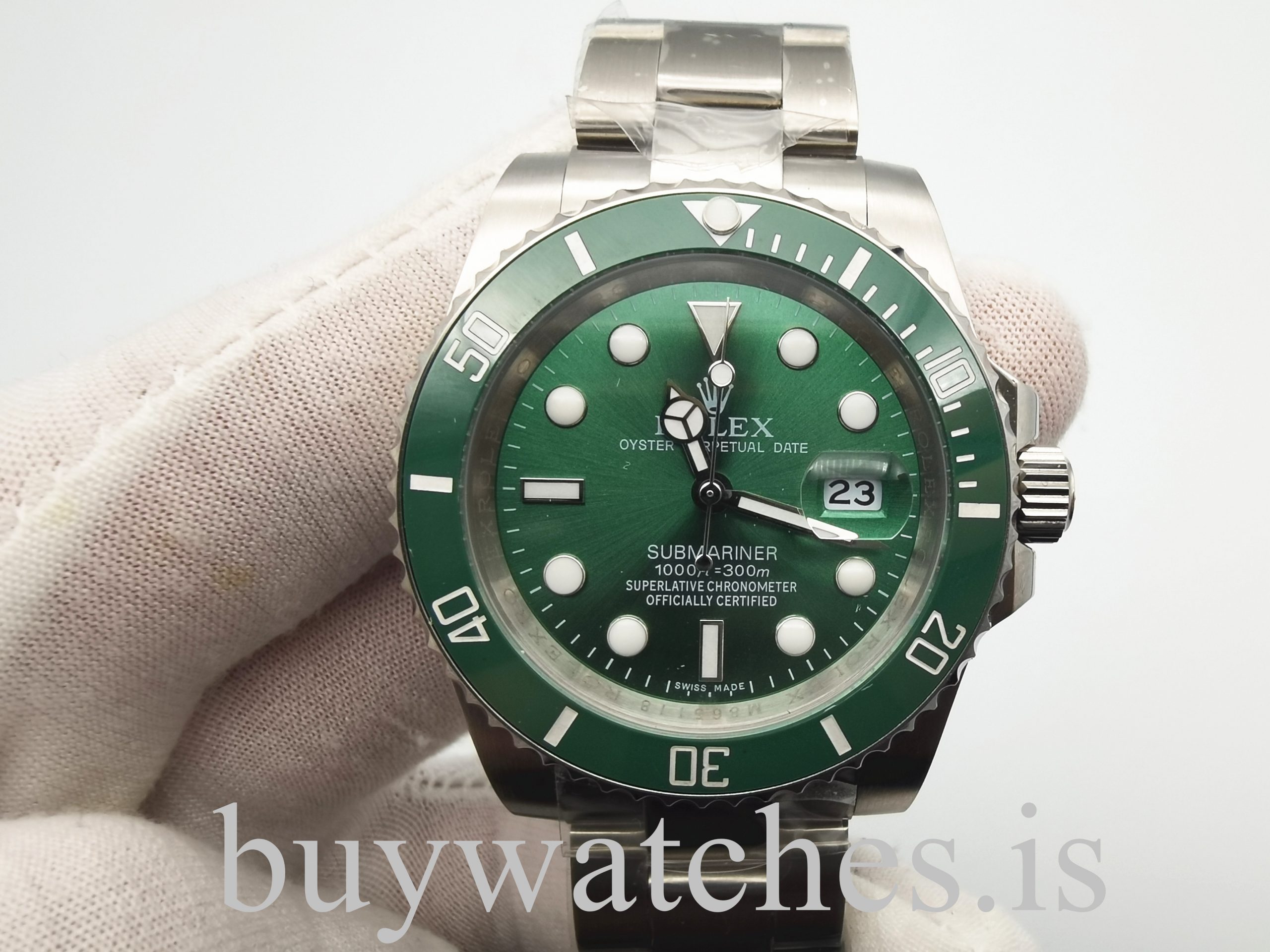 Hombres Réplica Verde Rolex Submariner Hulk 116610lv Acero Inoxidable - Imagen 2