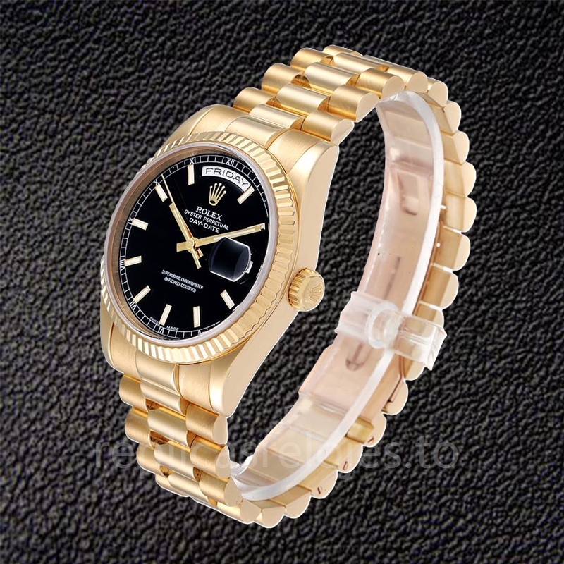 Rolex Day-Date 118238BKSP de los hombres 36mm Automático Esfera negra - Imagen 3