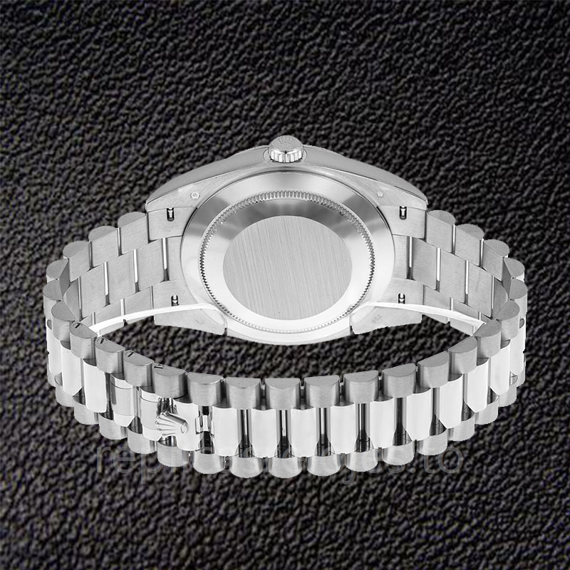 Rolex Day-Date 228349BKSP de los hombres Tono plateado Esfera negra - Imagen 3