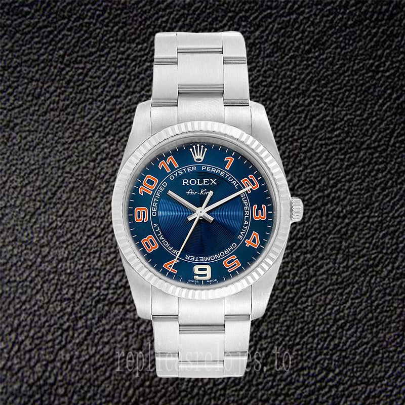 Rolex Air-king 114234BLAO 36mm De Los Hombres Esfera Azul - Imagen 2