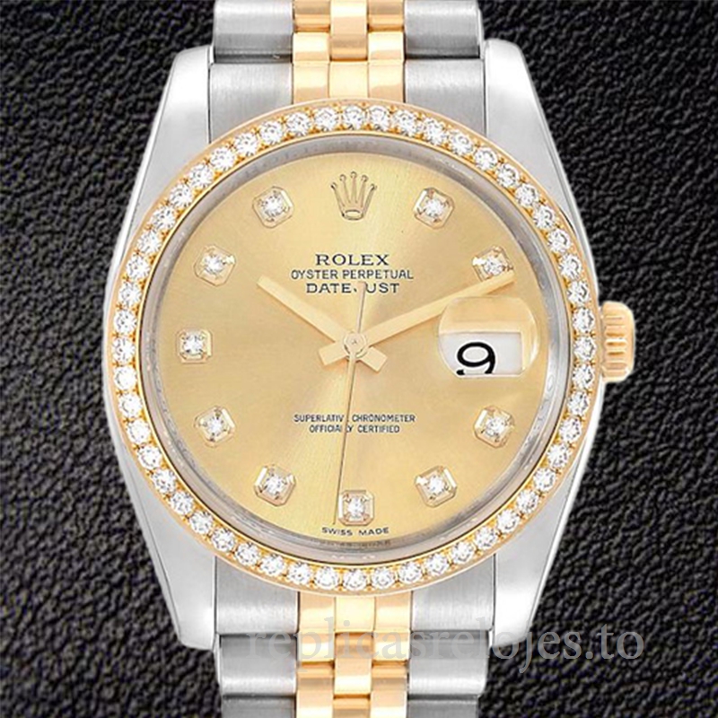 Rolex Datejust de los hombres 116243CDJ Tono plateado Automático