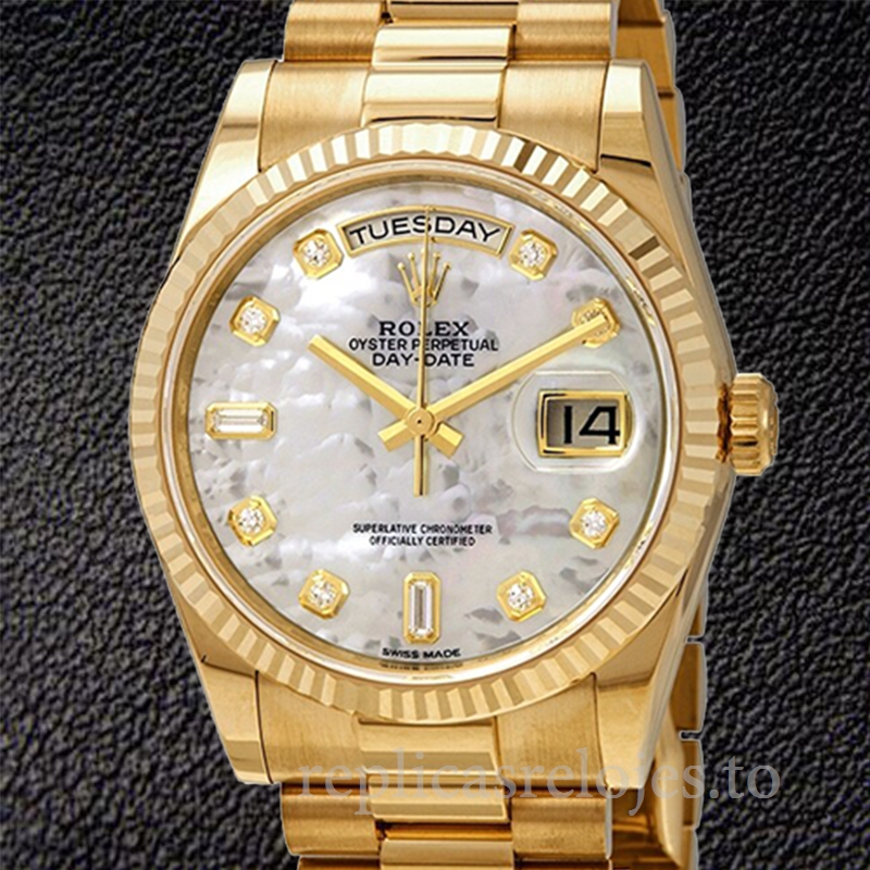 Rolex Day-Date de los hombres 118238MDP Pulsera Esfera de nácar blanco Automático