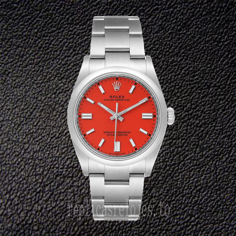 Rolex Oyster Perpetual Unisexo m126000-0007 36mm Esfera Roja Coralina Pulsera De Ostras - Imagen 2