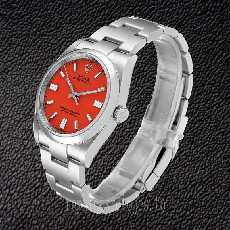 Rolex Oyster Perpetual Unisexo m126000-0007 36mm Esfera Roja Coralina Pulsera De Ostras - Imagen 3
