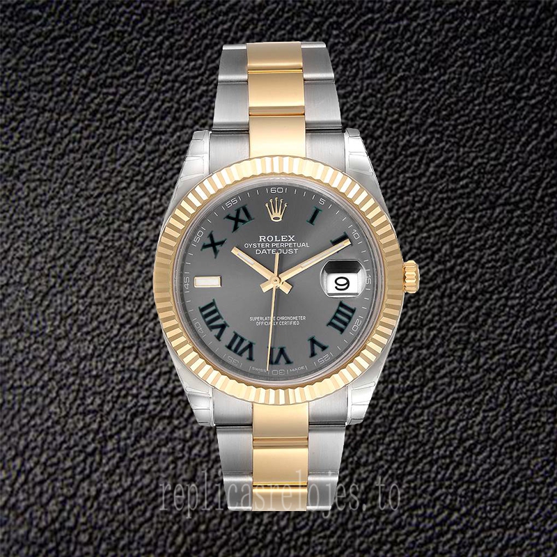 Rolex Datejust De Los Hombres m126333-0019 41mm Tono Plateado Esfera De Wimbledon - Imagen 2