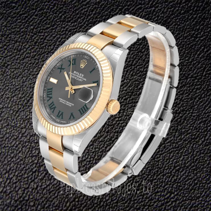 Rolex Datejust De Los Hombres m126333-0019 41mm Tono Plateado Esfera De Wimbledon - Imagen 3