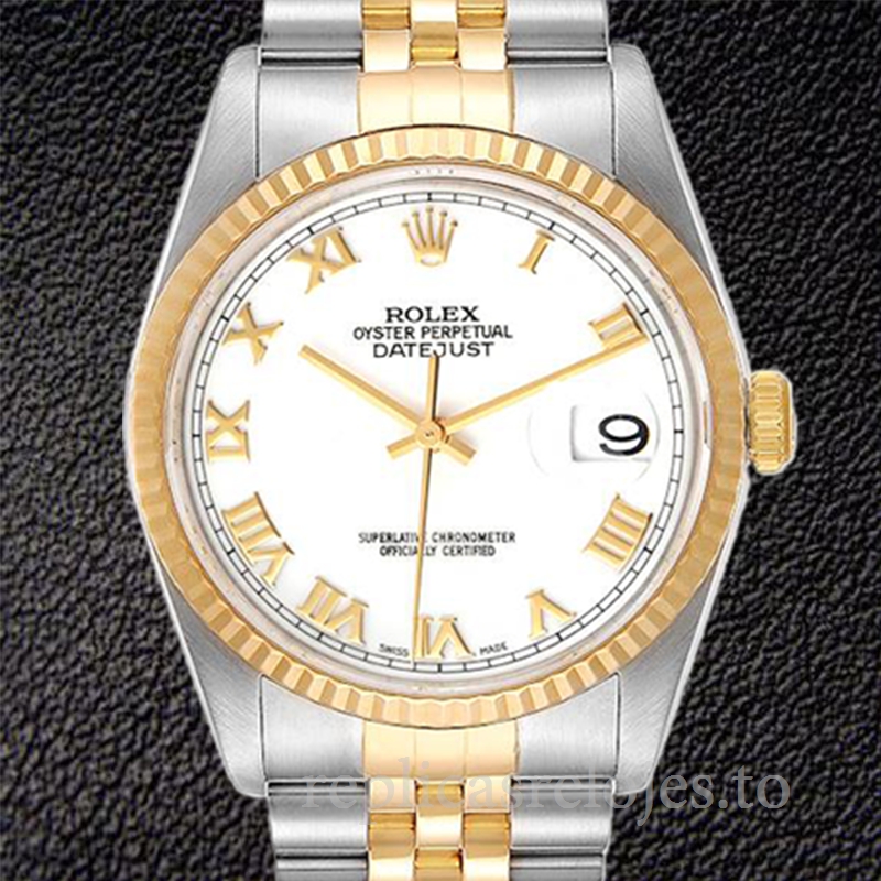 Rolex Datejust de los hombres 16233WRJ Pulsera Esfera negra