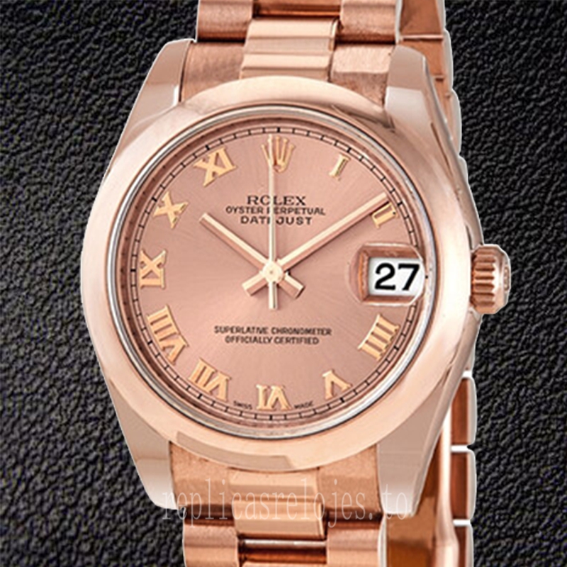 Rolex Datejust 178245RRP Señoras 31mm Presidente Pulsera Esfera De Oro Rosa