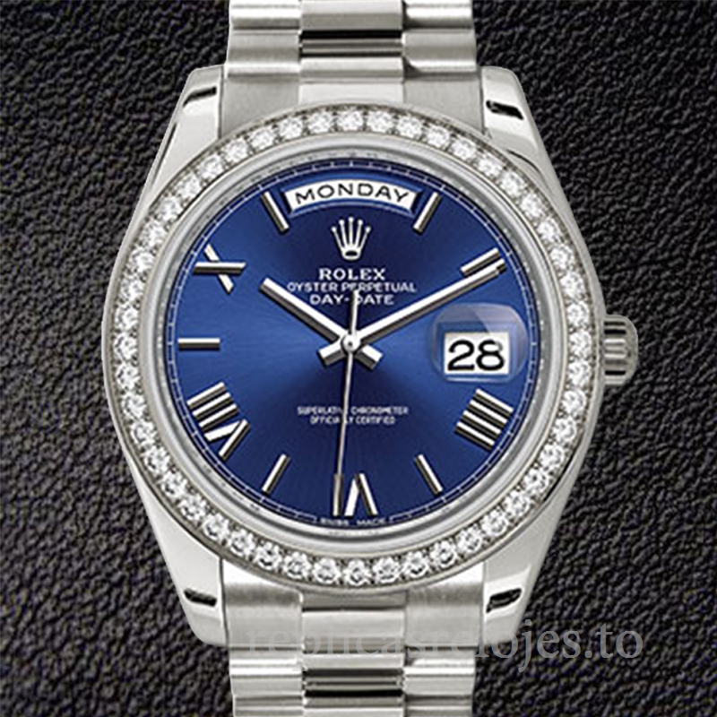 Rolex Day-Date 228349BLRP de los hombres Tono plateado Automático
