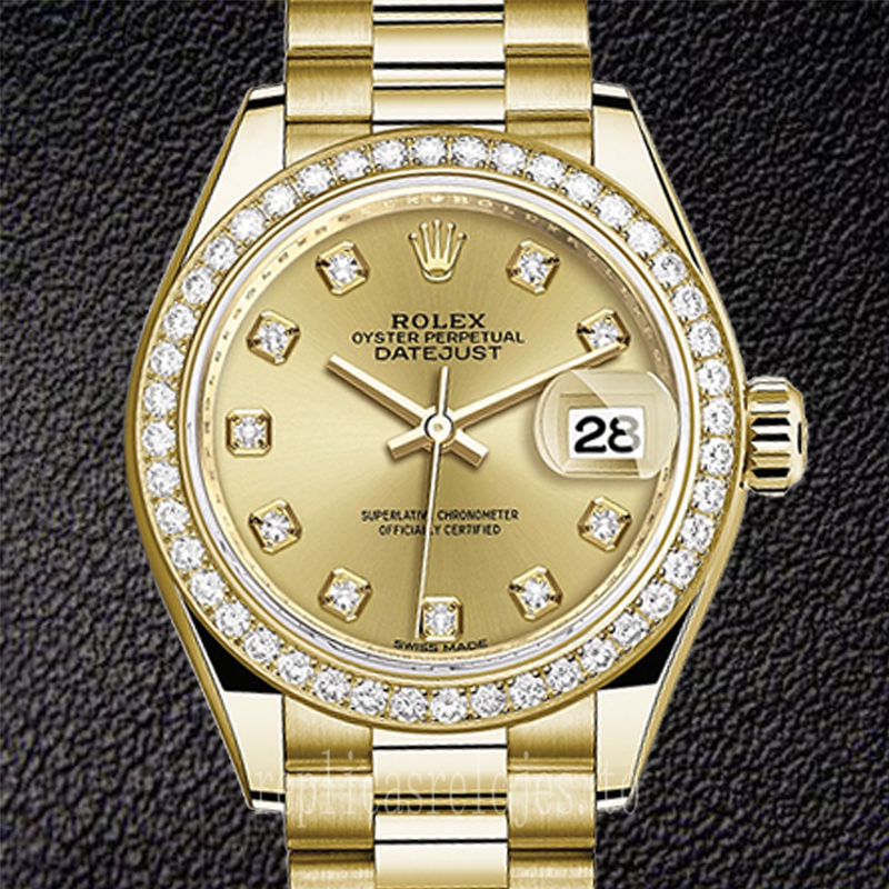 Rolex Datejust 28mm Señoras m279138rbr-0023 Esfera De Champán Reloj