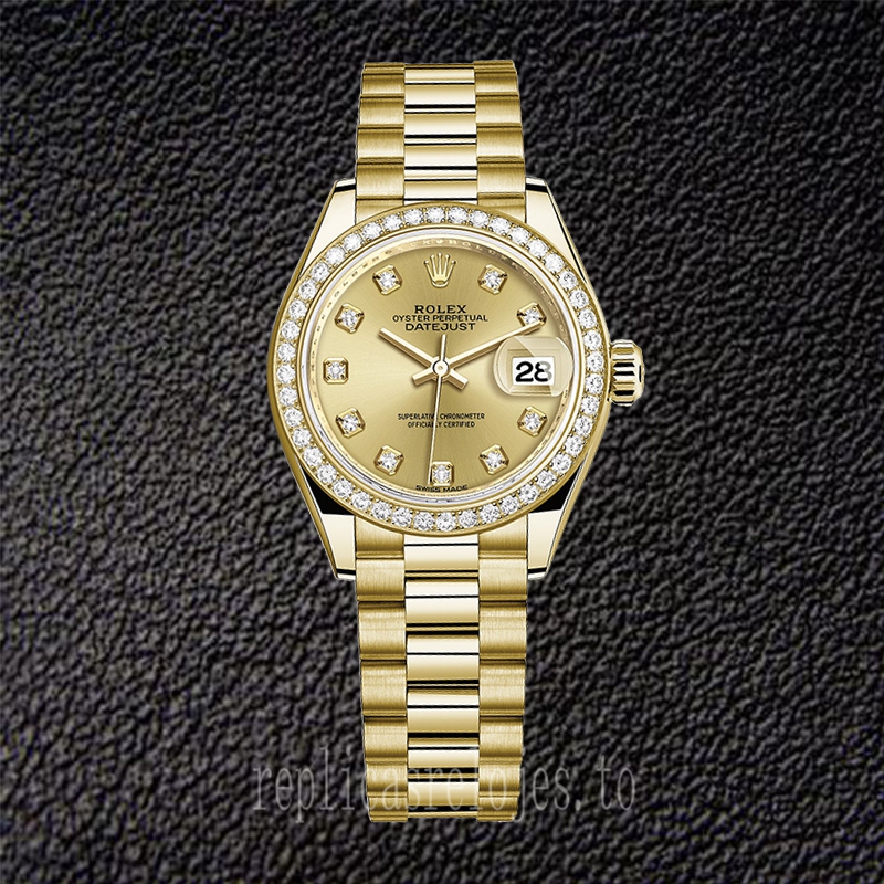 Rolex Datejust 28mm Señoras m279138rbr-0023 Esfera De Champán Reloj - Imagen 2