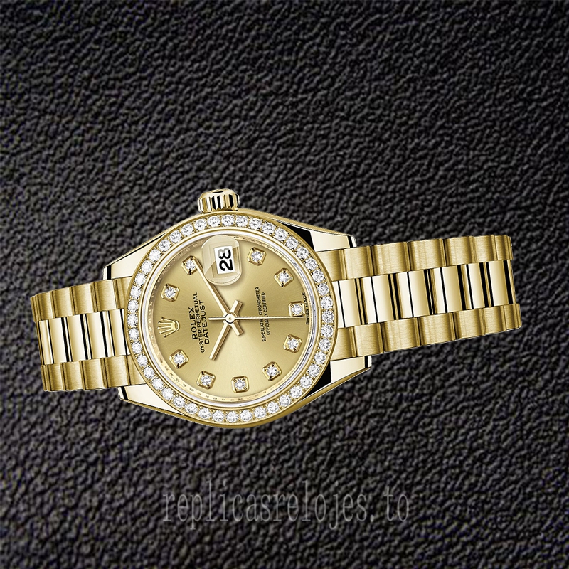 Rolex Datejust 28mm Señoras m279138rbr-0023 Esfera De Champán Reloj - Imagen 3