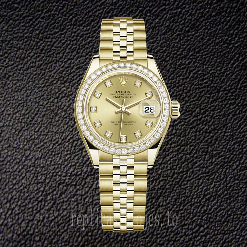 Rolex Datejust 28mm Señoras m279138rbr-0023 Esfera De Champán Reloj - Imagen 5