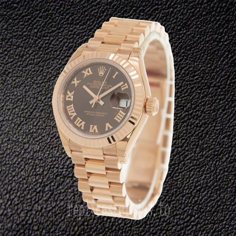 Rolex Datejust Señoras 28mm m279175-0014 Esfera De Chocolate - Imagen 3