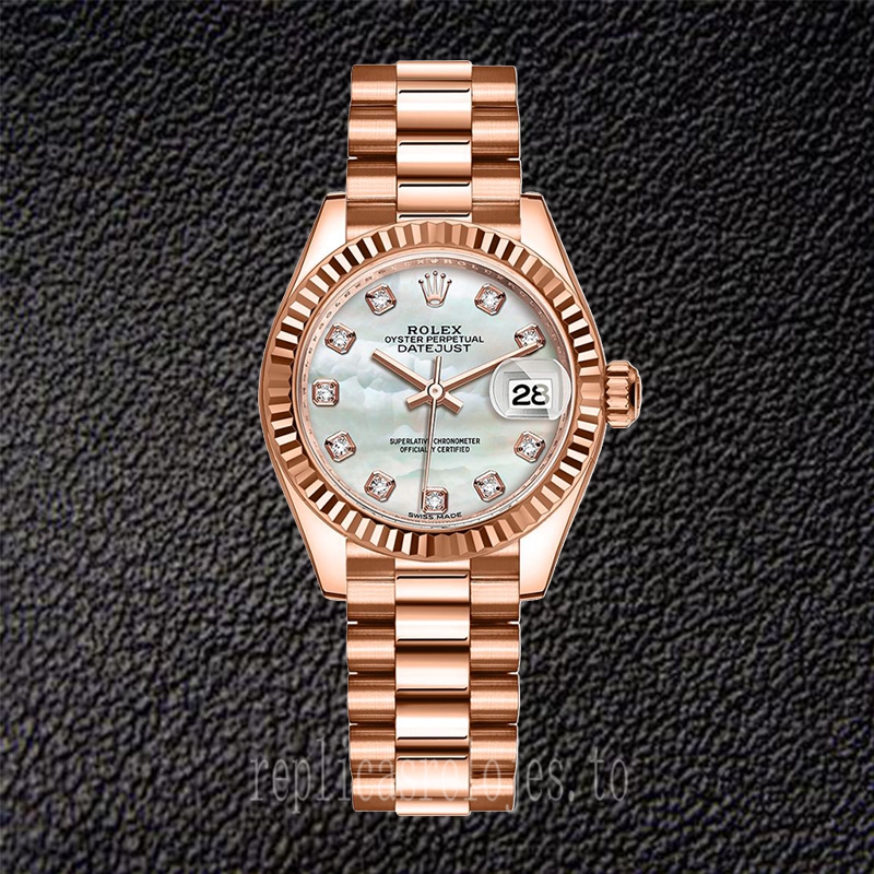 Rolex Datejust Señoras 28mm m279175-0017 Tono Oro Rosa Reloj - Imagen 2