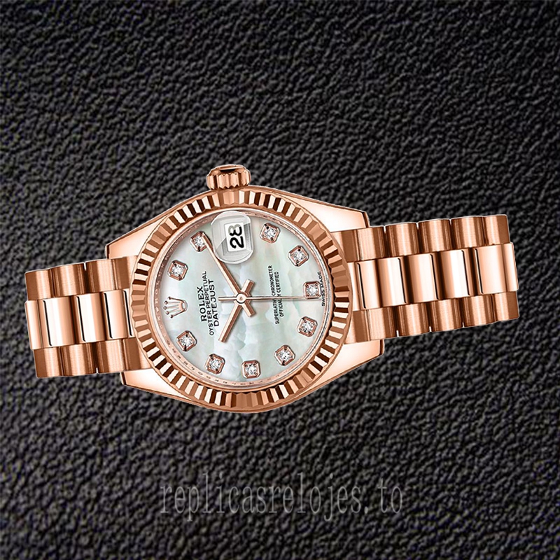 Rolex Datejust Señoras 28mm m279175-0017 Tono Oro Rosa Reloj - Imagen 3