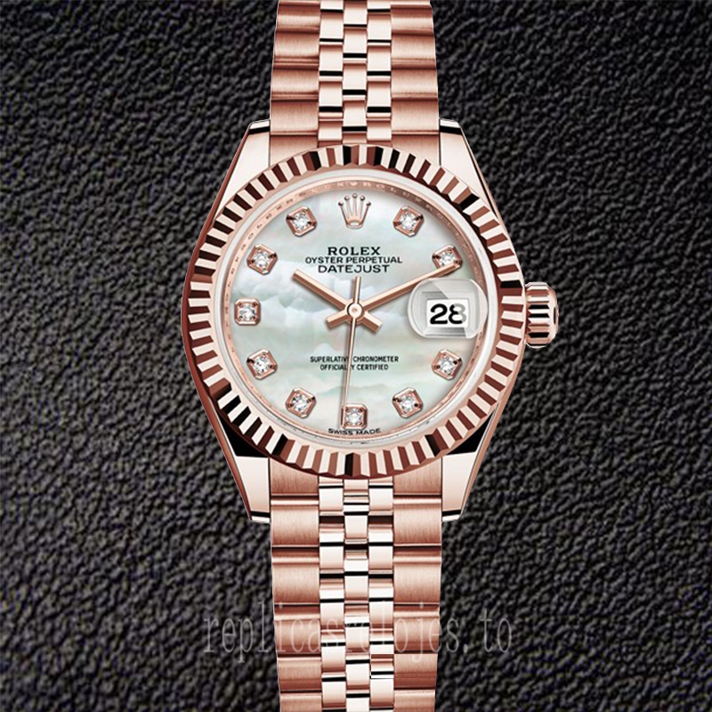 Rolex Datejust Señoras 28mm m279175-0017 Tono Oro Rosa Reloj - Imagen 5