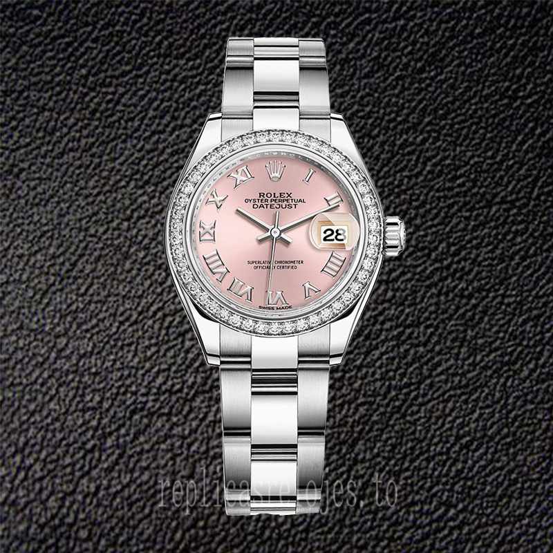 Rolex Datejust 28mm m279384rbr-0006 Señoras Pulsera De Ostras Esfera Rosa - Imagen 2