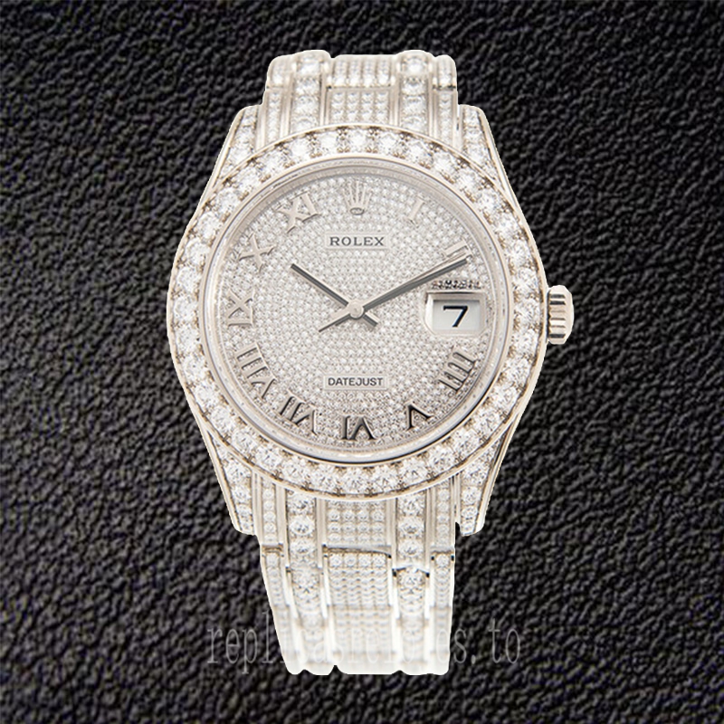 Rolex Pearlmaster De Los Hombres 41mm m86409rbr-0001 Esfera Con Pavé De Diamantes Automático - Imagen 2