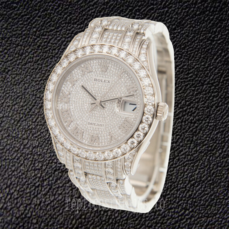 Rolex Pearlmaster De Los Hombres 41mm m86409rbr-0001 Esfera Con Pavé De Diamantes Automático - Imagen 3