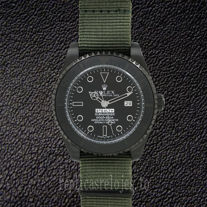 Rolex Submariner 40mm Stealth De Los Hombres Correa De Nailon - Imagen 2