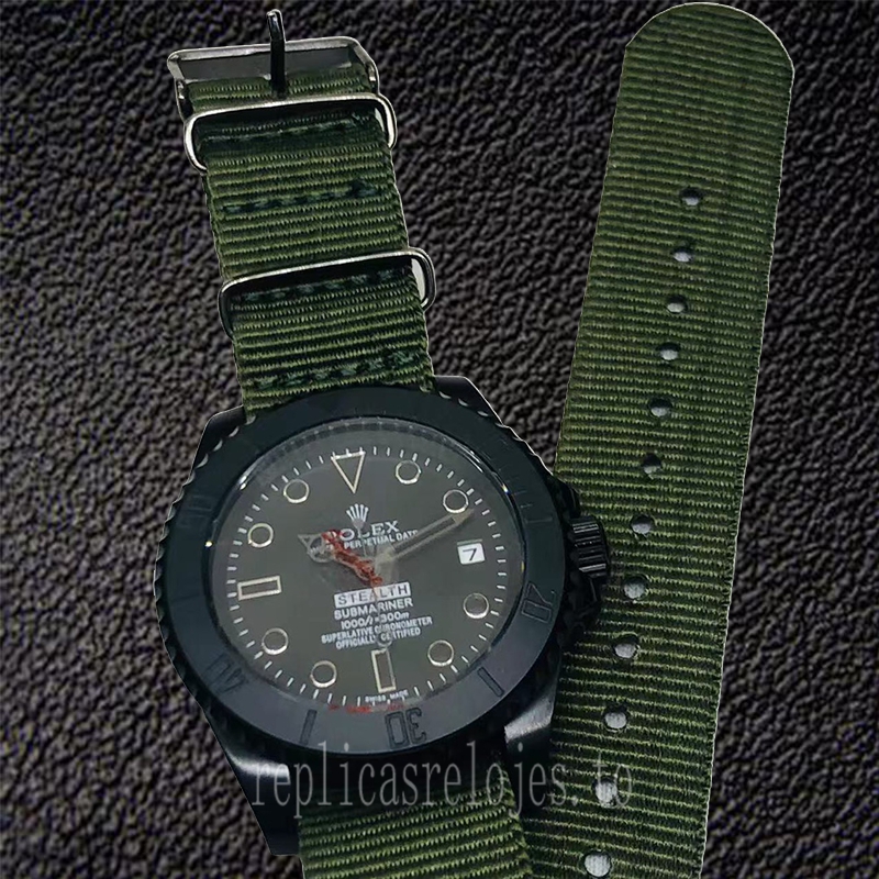Rolex Submariner 40mm Stealth De Los Hombres Correa De Nailon - Imagen 3