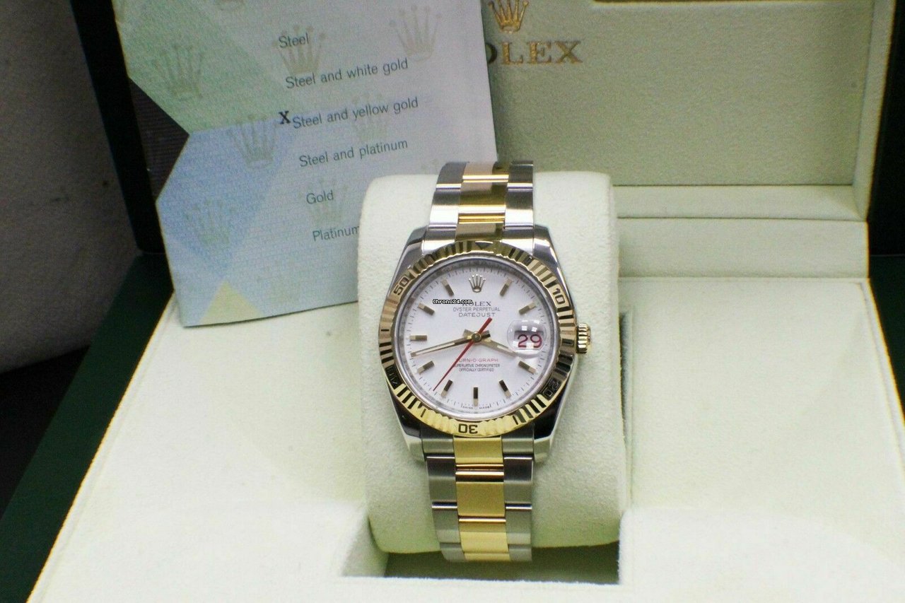 Réplica de calidad Rolex Datejust Turnograph 116263 Oro amarillo de 18 quilates y caja de acero Papeles 2014