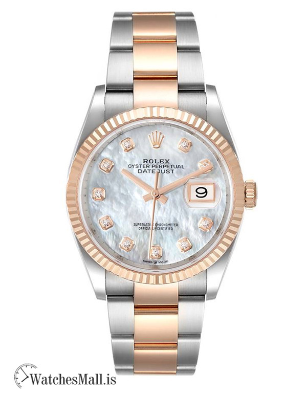 Mejor réplica Rolex Datejust 126231 Caja de acero inoxidable 36 mm Mop Diamond Dial Reloj para hombre