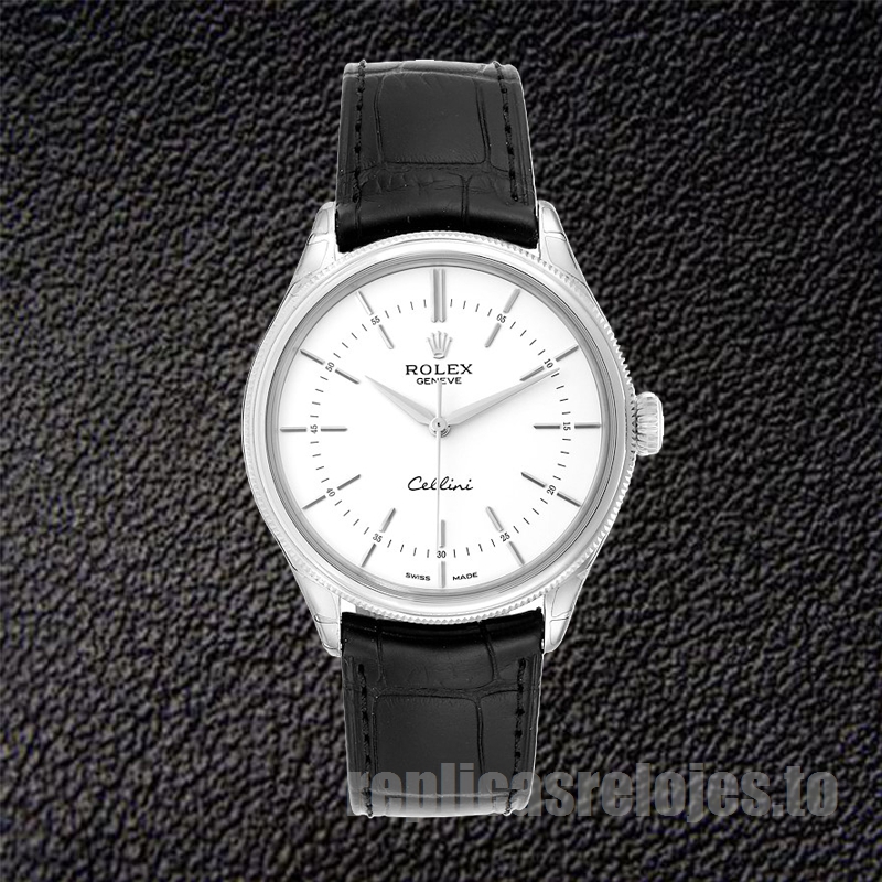 Rolex Cellini 39mm m50509-0016 De Los Hombres Esfera Blanca Tono Plateado - Imagen 2