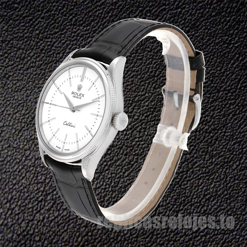Rolex Cellini 39mm m50509-0016 De Los Hombres Esfera Blanca Tono Plateado - Imagen 3