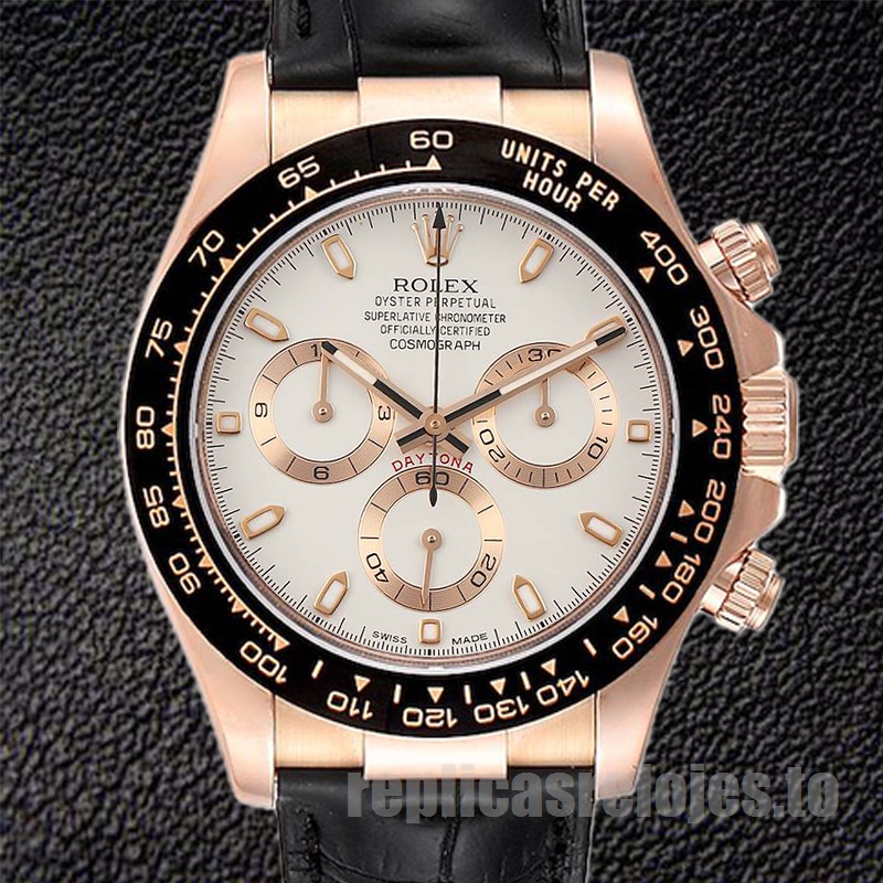 Rolex Daytona De Los Hombres 116515 40mm Correa De Cuero Reloj