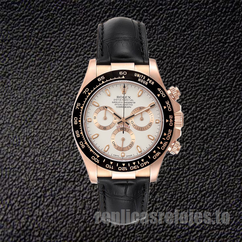 Rolex Daytona De Los Hombres 116515 40mm Correa De Cuero Reloj - Imagen 2