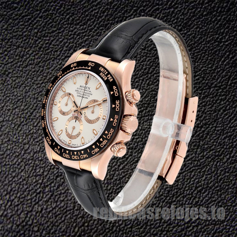Rolex Daytona De Los Hombres 116515 40mm Correa De Cuero Reloj - Imagen 3