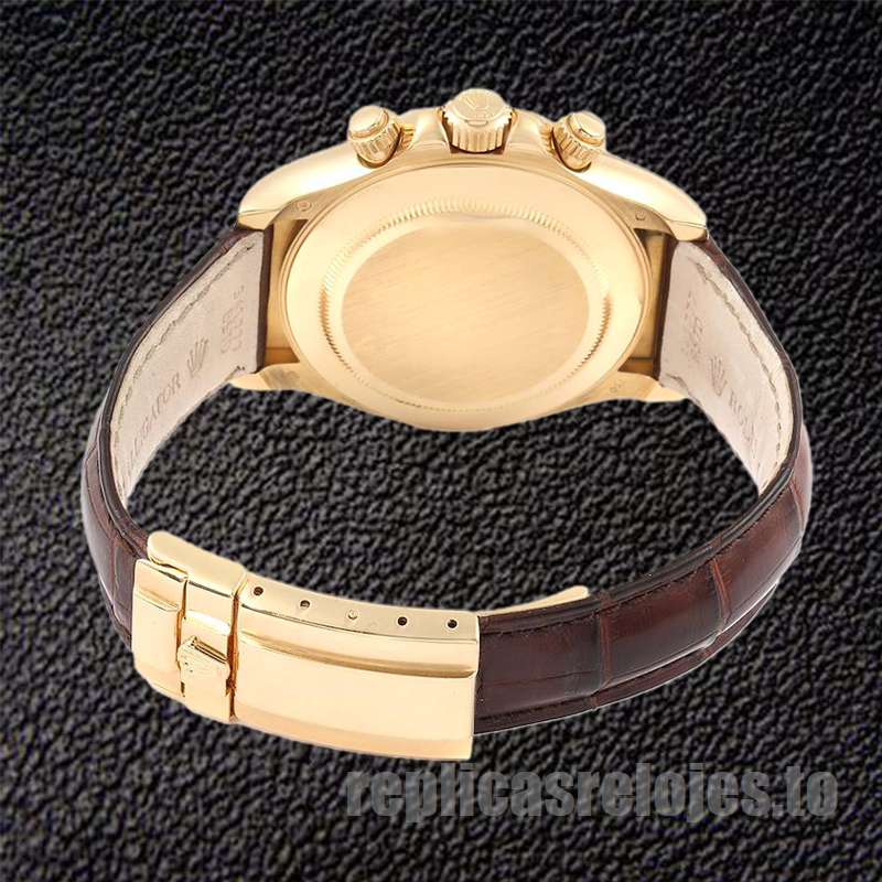 Rolex Daytona 40mm 116518 De Los Hombres Reloj Correa De Cuero - Imagen 4