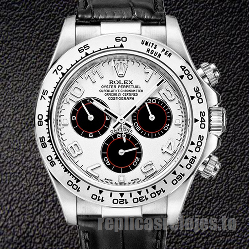 Rolex Daytona De Los Hombres 116519 40mm Correa De Cuero Reloj