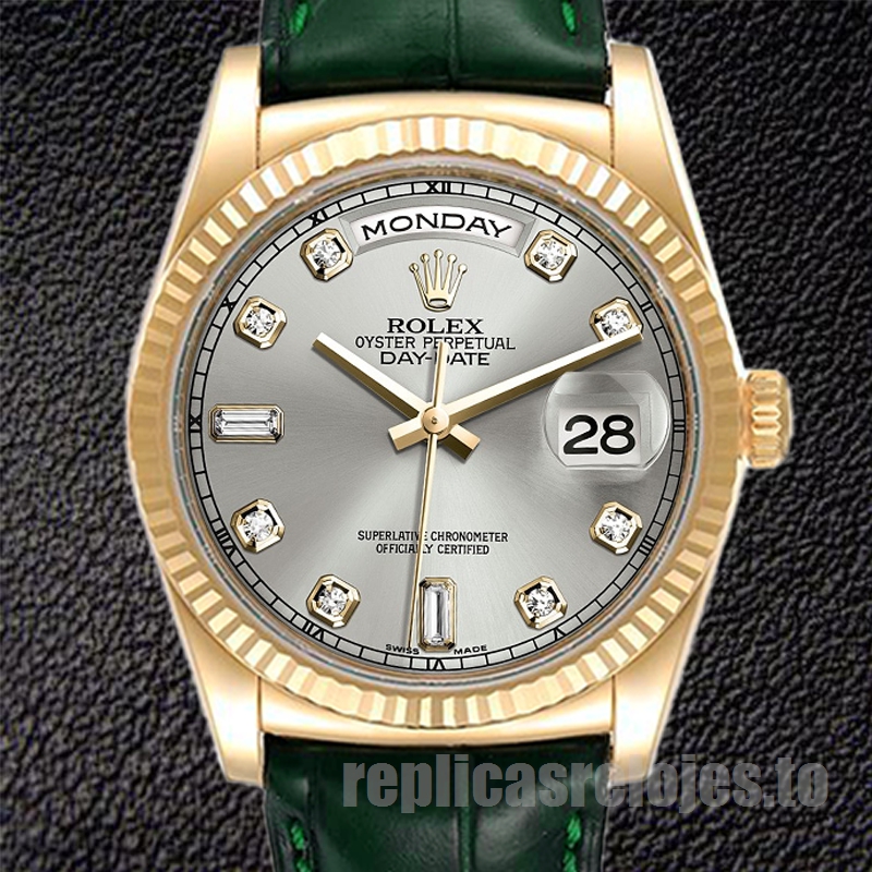Rolex Day-Date 36mm m118138-0135 De Los Hombres Automático Esfera Gris