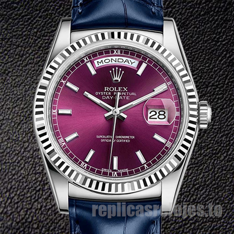 Rolex Day-Date De Los Hombres 36mm m118139-0060 Automático Correa De Cuero
