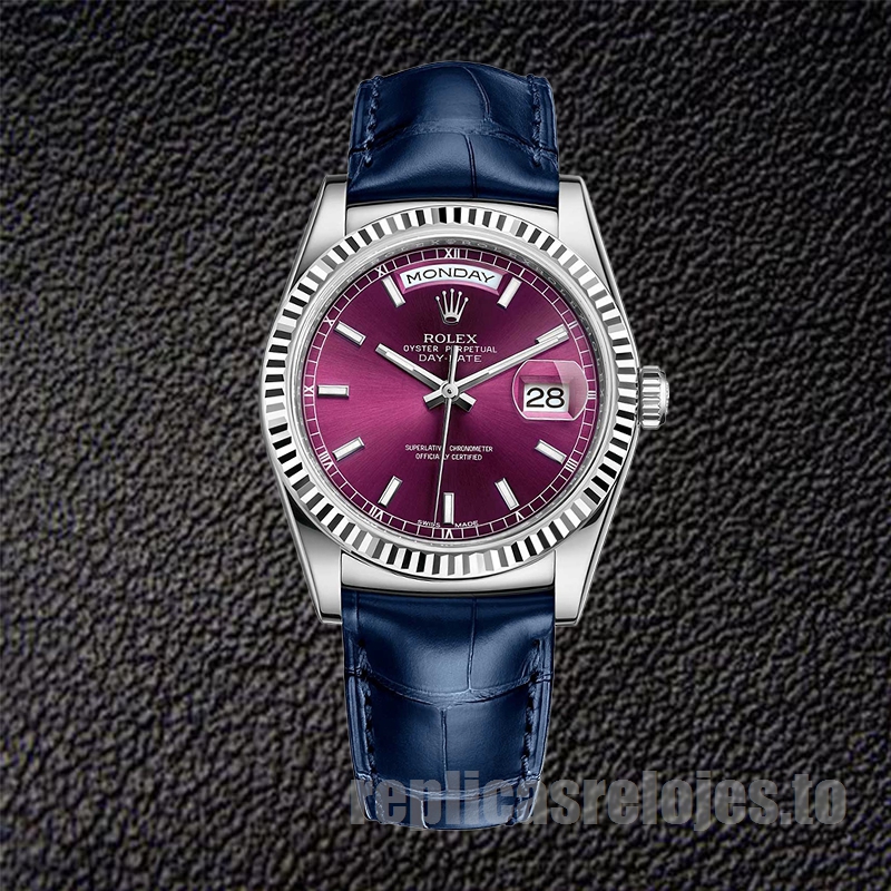 Rolex Day-Date De Los Hombres 36mm m118139-0060 Automático Correa De Cuero - Imagen 2