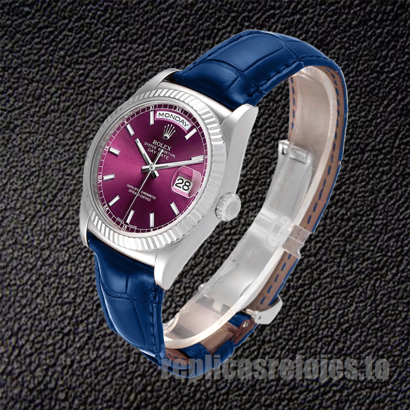 Rolex Day-Date De Los Hombres 36mm m118139-0060 Automático Correa De Cuero - Imagen 3