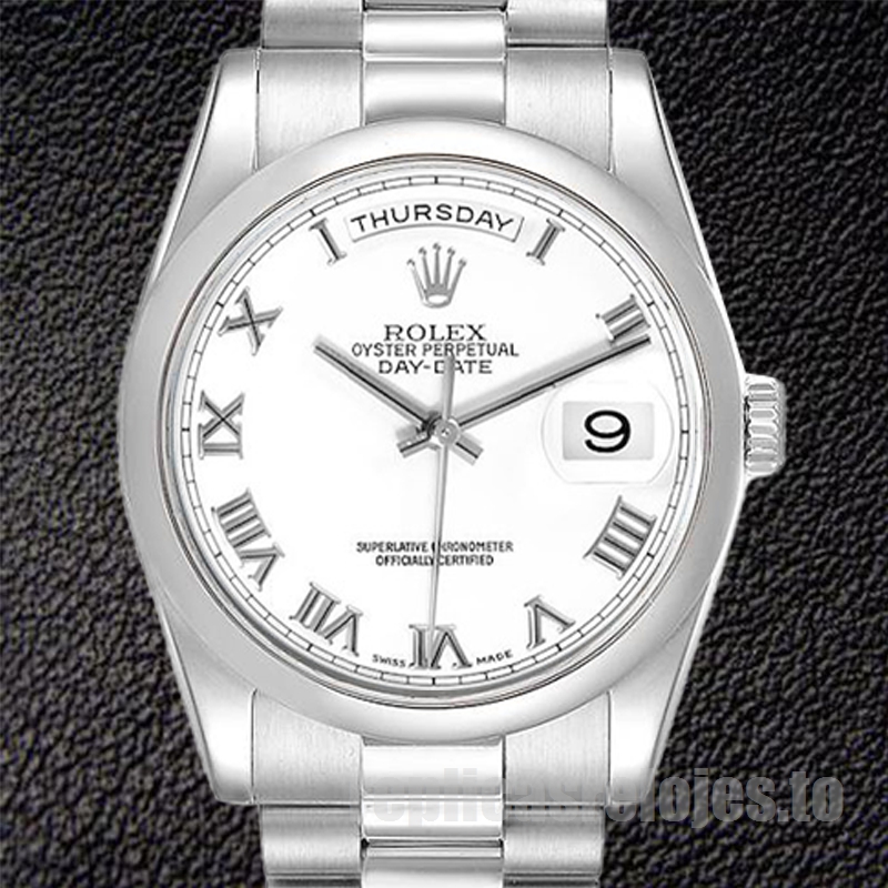 Rolex Day-Date De Los Hombres 118206-0041 36mm Automático Tono Plateado