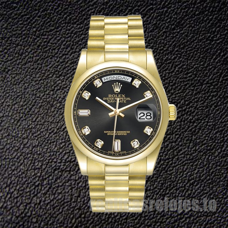 Rolex Day-Date De Los Hombres 118208-83208 36mm Esfera Negra - Imagen 2