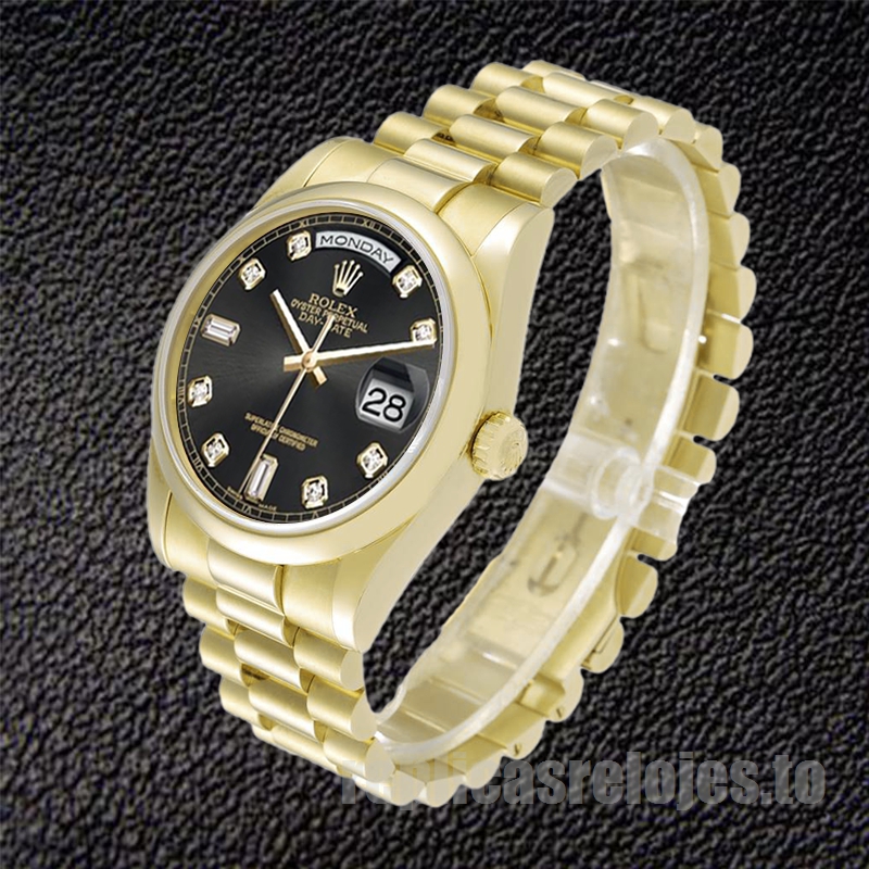 Rolex Day-Date De Los Hombres 118208-83208 36mm Esfera Negra - Imagen 3