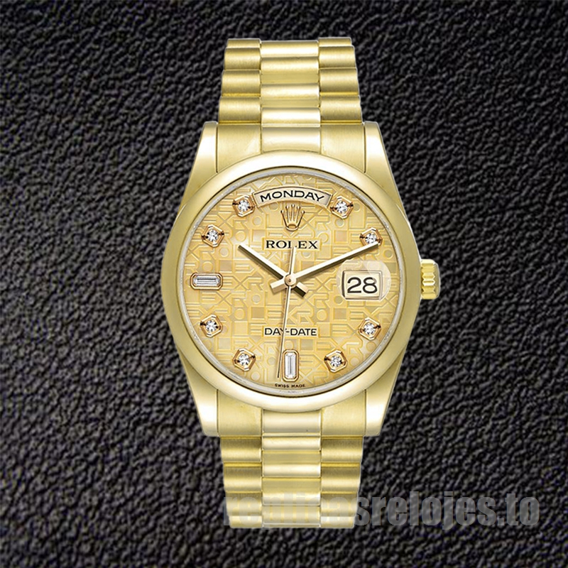 Rolex Day-Date De Los Hombres 36mm 118208 Tono Dorado Automático - Imagen 2