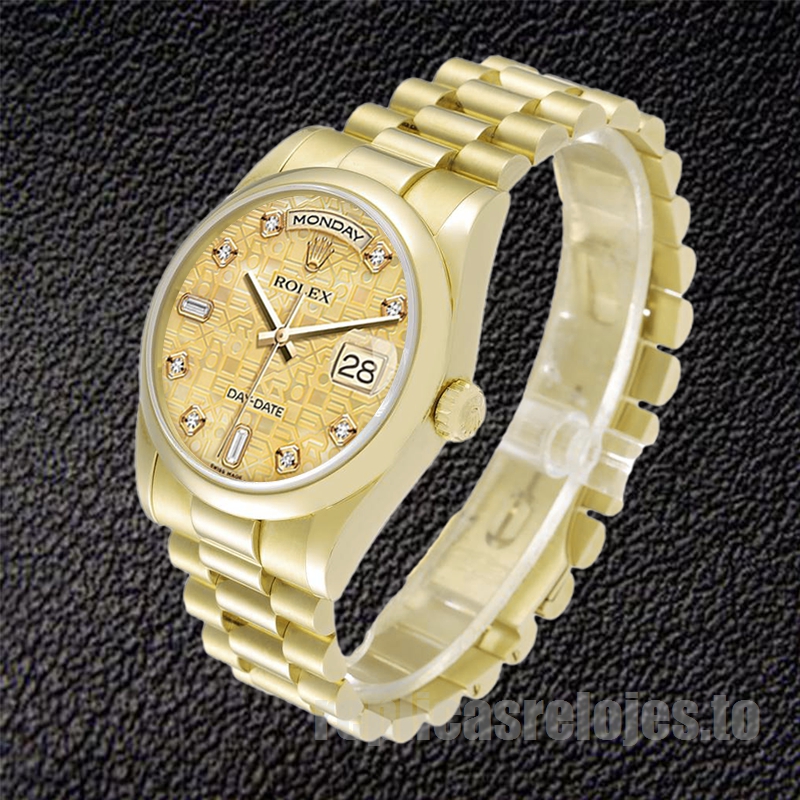 Rolex Day-Date De Los Hombres 36mm 118208 Tono Dorado Automático - Imagen 3