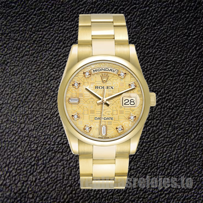 Rolex Day-Date De Los Hombres 36mm 118208 Tono Dorado Automático - Imagen 5