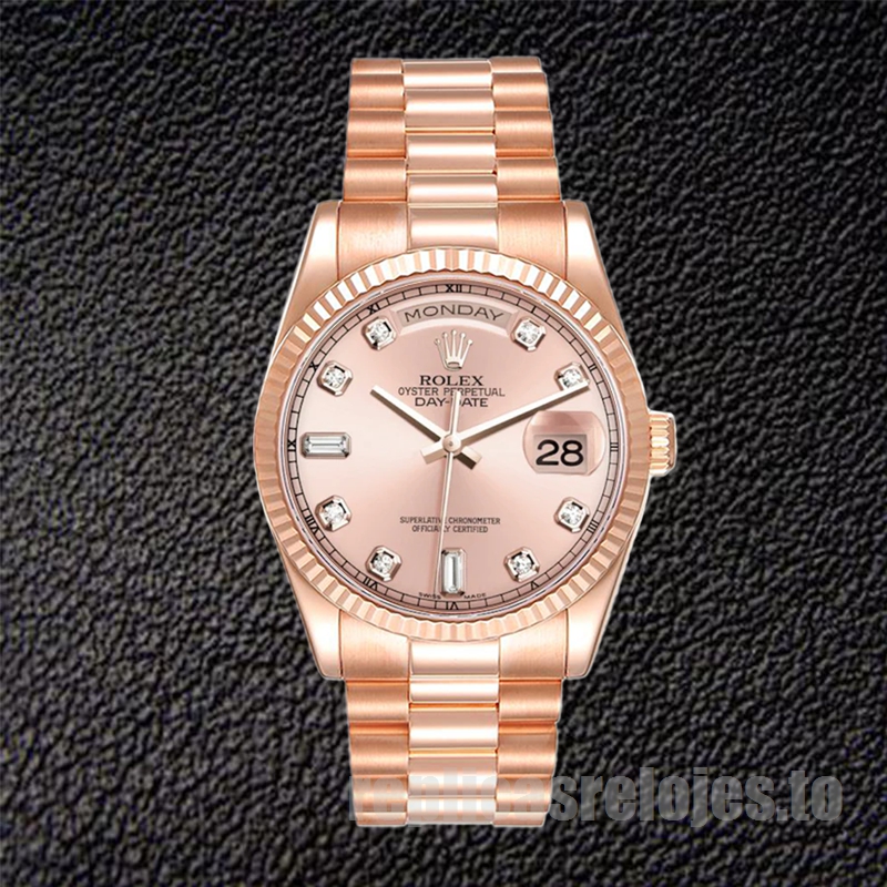 Rolex Day-Date 118235 36mm De Los Hombres Tono Oro Rosa Presidente Pulsera - Imagen 2