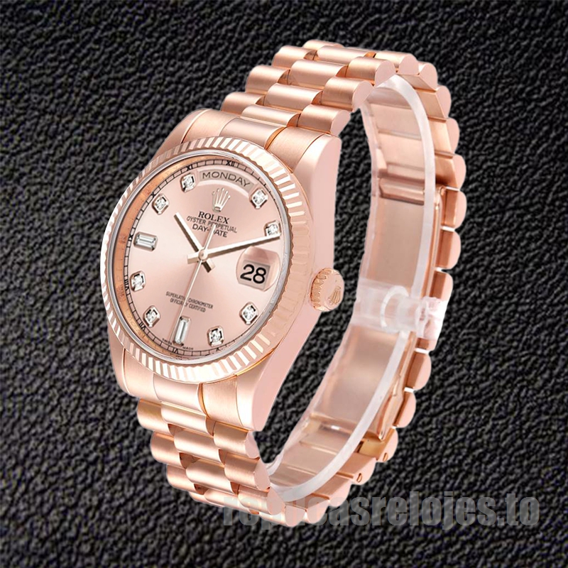 Rolex Day-Date 118235 36mm De Los Hombres Tono Oro Rosa Presidente Pulsera - Imagen 3
