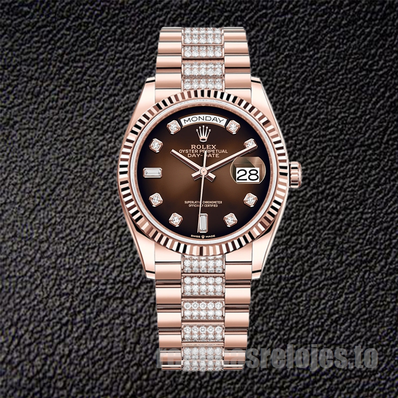 Rolex Day-Date De Los Hombres 36mm m128235-0038 Esfera Marrón - Imagen 2