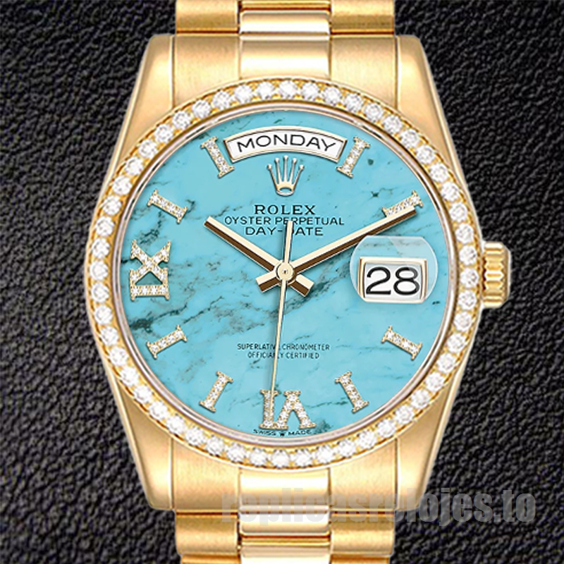 Rolex Day-Date 36mm De Los Hombres m128348rbr-0037 Esfera Azul
